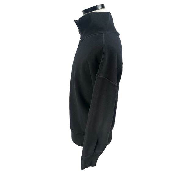 Athleta Cozy Karma 1/4 Zip Sweatshirt Women Small Black Long Sleeve Fleece Lined - Picture 4 of 10
